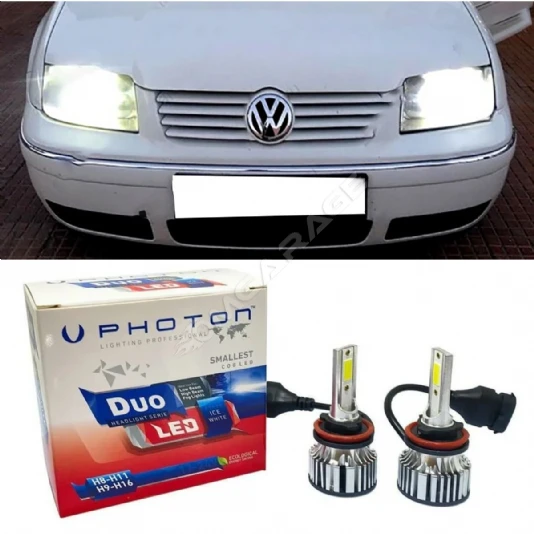 Vw Bora Led Xenon Uzun + Kısa Far Ampulü H4 Duo Yeni Seri Beyaz
