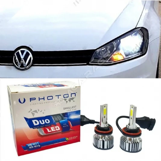 Vw Golf 7 Led Xenon Kısa Far Ampulü H7 Duo Yeni Seri Beyaz 2012-2017