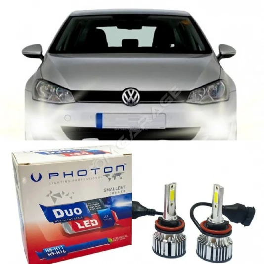 Vw Golf 7 Led Xenon Sis Farı Ampulü H11 Duo Yeni Seri Beyaz 2012-2017 Uyumlu