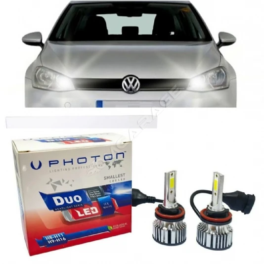 Vw Golf 7.5 Led Xenon Uzun Far Ampulü H9 Duo Yeni Seri Beyaz 2017-2019