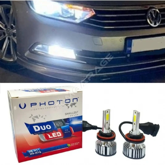 Vw Passat B8 Led Xenon Sis Farı Ampulü H8 Duo Yeni Seri Beyaz