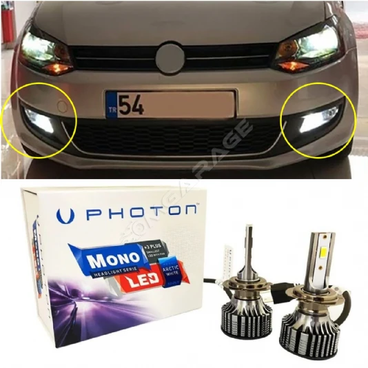 Vw Polo Mk5 Led Xenon Sis Farı Ampulü H8 Mono Yeni Seri Beyaz 2009-2017