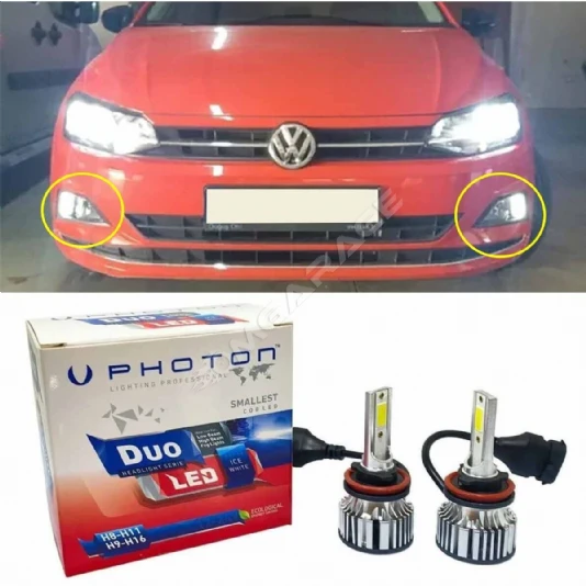 Vw Polo Mk6 Led Xenon Sis Farı Ampulü H8 Duo Yeni Seri Beyaz 2017+ Uyumlu