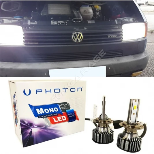 Vw Transporter T4 Led Xenon Uzun + Kısa Far Ampulü H4 Mono Yeni Seri Beyaz