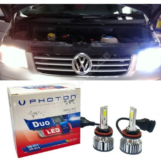 Vw Transporter T5 Led Xenon Uzun + Kısa Far Ampulü H4 Duo Yeni Seri Beyaz Uyumlu