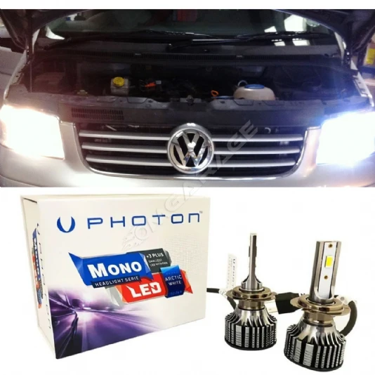 Vw Transporter T5 Led Xenon Uzun + Kısa Far Ampulü H4 Mono Yeni Seri Beyaz