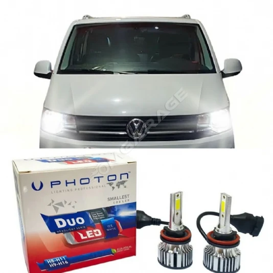 Vw Transporter T6 Led Xenon Uzun + Kısa Far Ampulü H4 Duo Yeni Seri Beyaz