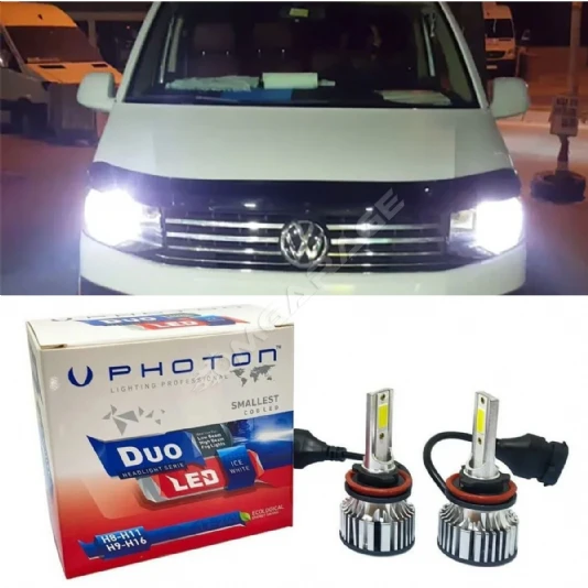 Vw Transporter T7  Led Xenon Uzun + Kısa Far Ampulü H4 Duo Yeni Seri Beyaz