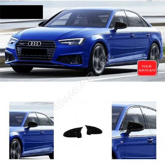 Audi A4 B9 Batman Yarasa Ayna Kapağı Piano Black 2016 2017 2018 2019 2020 2021