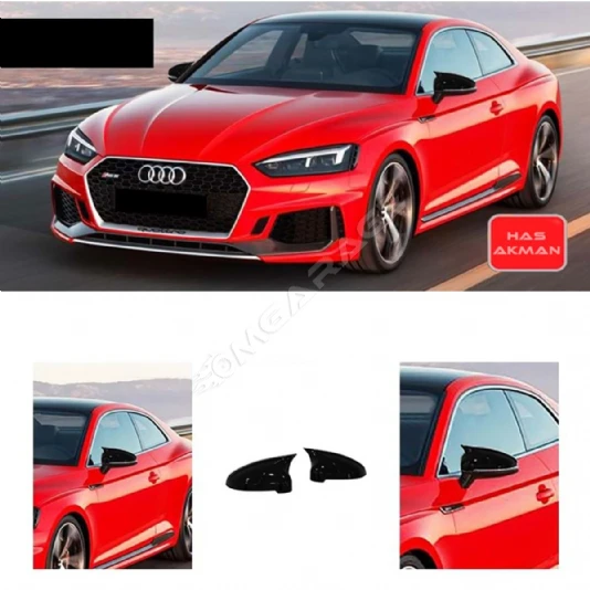 Audi A5 B9 Batman Yarasa Sinyalli Ayna Kapağı Piano Black 2016 2017 2018 2019 2020