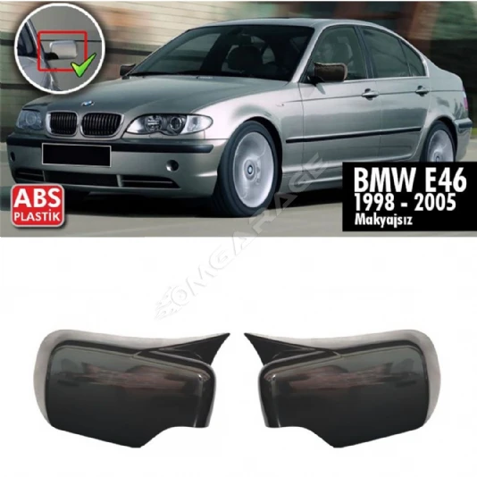 Bmw E46 Batman Yarasa Ayna Kapağı Piona Black 1998 - 2005 Arası Kasalara 2 Adet