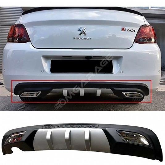 Peugeot 301 Difüzör Difizör Gri + Kare Egzoz Görünüm C Tip