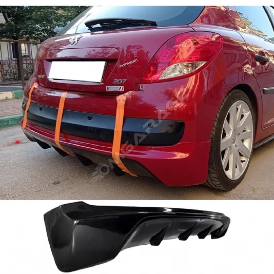 Peugeot 207 Arka Ek Plastik Siyah Difüzör 2006-2014 Arka-bodykit-ek-karlık