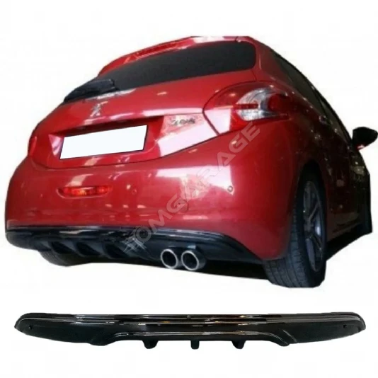 Peugeot 208 Difüzör Difizör Plastik Parlak Siyah 2012-2018 Arka-bodykit-ek-karlık