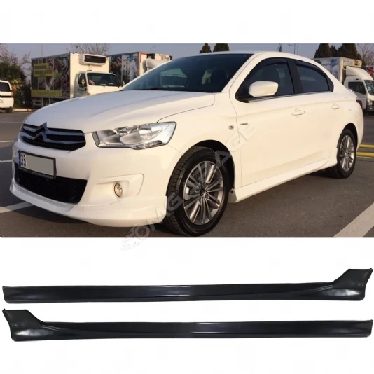 Peugeot 301 Yan Marşpiyel Seti Mat Siyah Plastik 2 Adet 2012 ve üzeri