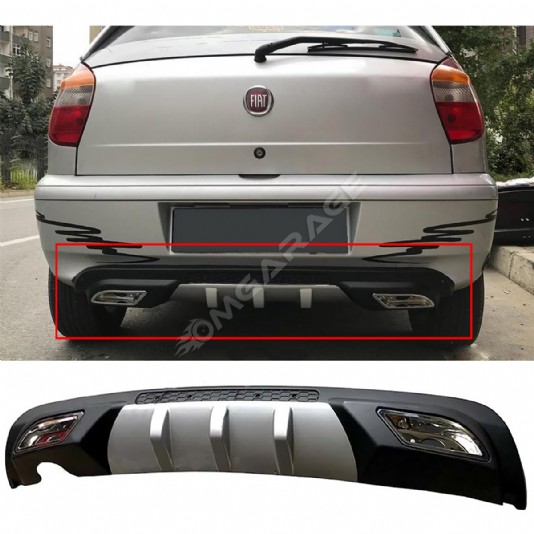 Fiat Palio Difüzör Difizör Gri + Kare Egzoz Görünüm C Tip