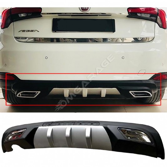 Fiat Egea HB Difüzör Difizör Gri + Kare Egzoz Görünüm C Tip