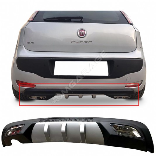 Fiat Punto Evo Difüzör Difizör Gri + Kare Egzoz Görünüm C Tip