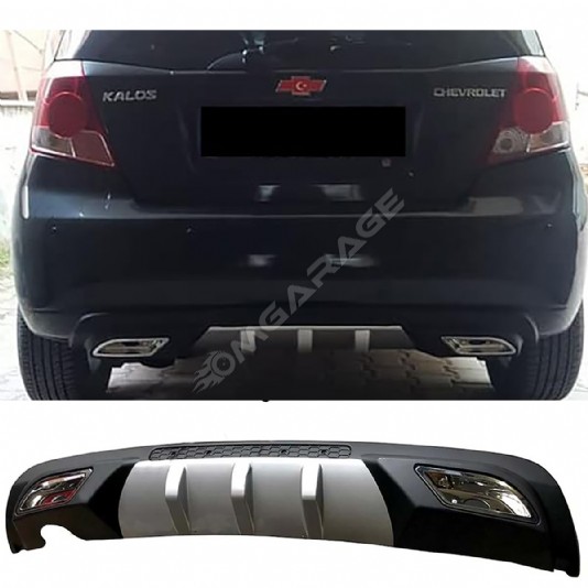 Chevrolet Kalos Difüzör Difizör Gri + Kare Egzoz Görünüm C Tip