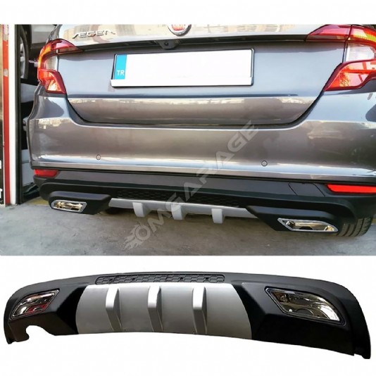 Fiat Egea Difüzör Difizör Gri + Kare Egzoz Görünüm C Tip