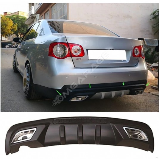 Vw Jetta Mk5  Difüzör Difizör Siyah + Kare Egzoz Görünüm C Tip