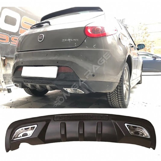 Fiat Bravo Difüzör Difizör Siyah + Kare Egzoz Görünüm C Tip 2006-2016