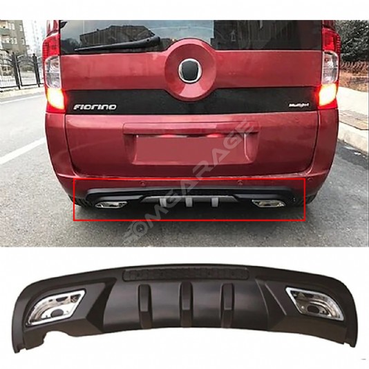 Fiat Fiorino Difüzör Difizör Siyah + Kare Egzoz Görünüm C Tip