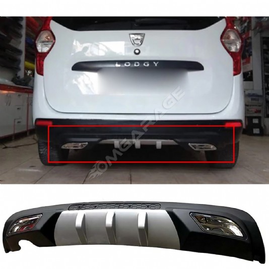 Dacia Dokker Difüzör Difizör Gri + Kare Egzoz Görünüm C Tip