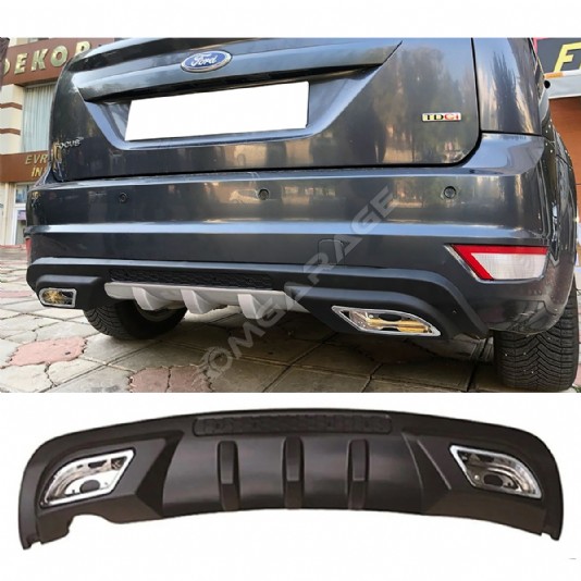 Ford Focus 2 HB Difüzör Difizör Siyah + Kare Egzoz Görünüm C Tip 2004 - 2010