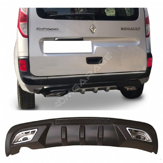 Renault Kangoo Difüzör Difizör Siyah + Kare Egzoz Görünüm C Tip
