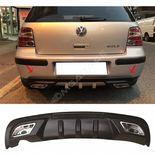 Vw Golf 4 Difüzör Difizör Siyah + Kare Egzoz Görünüm C Tip