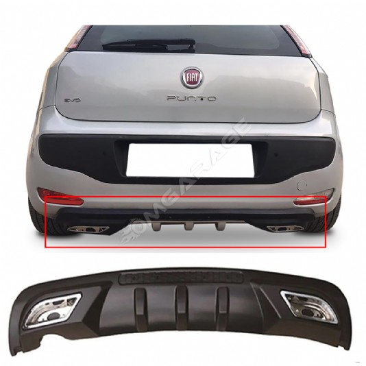 Fiat Punto Evo Difüzör Difizör Siyah + Kare Egzoz Görünüm C Tip