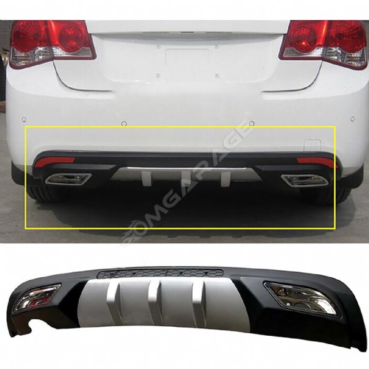 Chevrolet Cruze Difüzör Difizör Gri + Kare Egzoz Görünüm C Tip