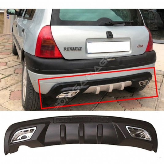 Renault Clio Mk2 Difüzör Difizör Siyah + Kare Egzoz Görünüm C Tip 1998-2005