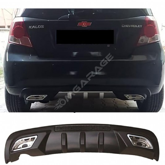 Chevrolet Kalos Difüzör Difizör Siyah + Kare Egzoz Görünüm C Tip