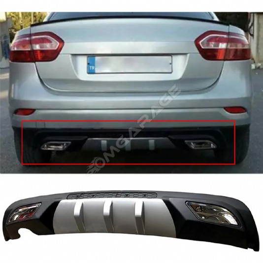 Renault Fluence Difüzör Difizör Gri + Kare Egzoz Görünüm C Tip 2009-2016