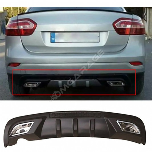 Renault Fluence Difüzör Difizör Siyah + Kare Egzoz Görünüm C Tip 2009-2016