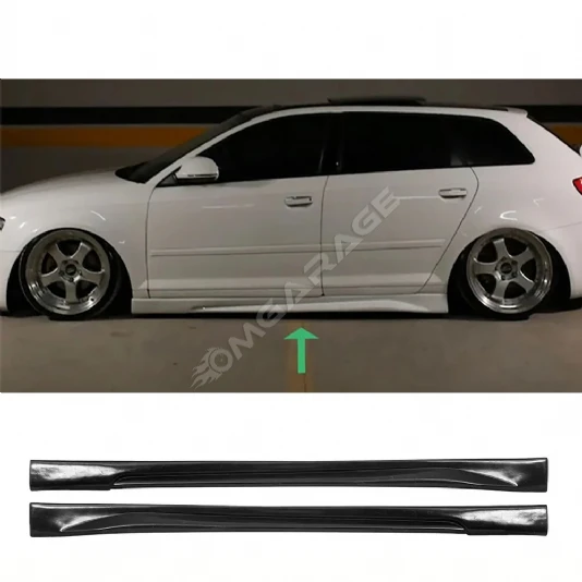 Audi A3 8P Yan Marşpiyel Seti Mat Siyah Plastik 2 Adet 2006 2007 2008 2009 2010 2011 2012