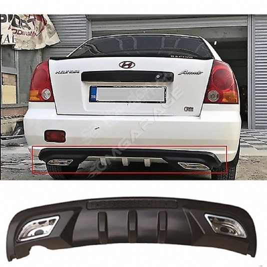 Hyundai Accent Admire Difüzör Difizör Siyah + Kare Egzoz Görünüm C Tip 2003 - 2006