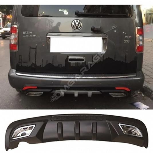 Vw Caddy Difüzör Difizör Siyah + Kare Egzoz Görünüm C Tip