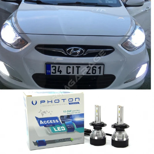 Hyundai Accent Blue Led Xenon Uzun Kısa Far Ampulü H4 Access Yeni Seri Beyaz