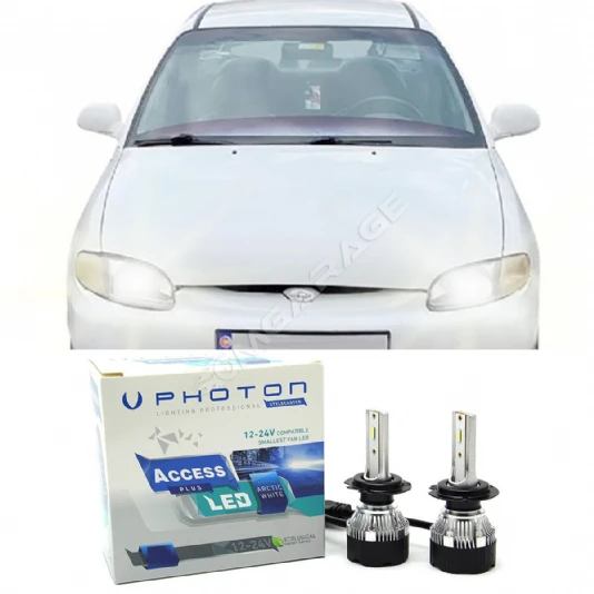 Hyundai Accent Yumurta Kasa Led Xenon Uzun Kısa Far Ampulü H4 Access Yeni Seri Beyaz 1995-1999