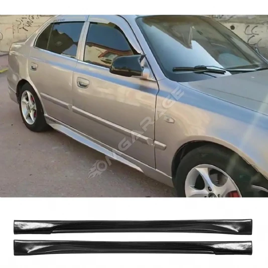 Hyundai Accent Admire Yan Marşpiyel Seti Mat Siyah Plastik 2 Adet 2000 2001 2002 2003 2004 2005 2006