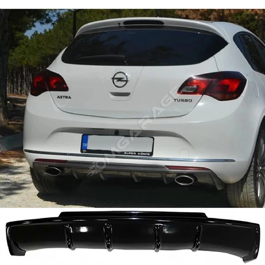 Opel Astra J HB Rieger Difüzör Difizör Plastik Parlak Siyah 2012 2013 2014 2015 Arka-difizör-bodykit-ek