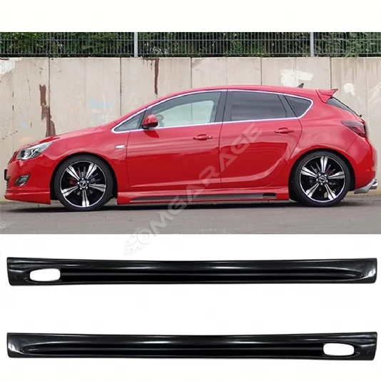 Opel Astra J Sedan Rieger Yan Marşpiyel Seti Mat Siyah Plastik 2 Adet 2009-2015