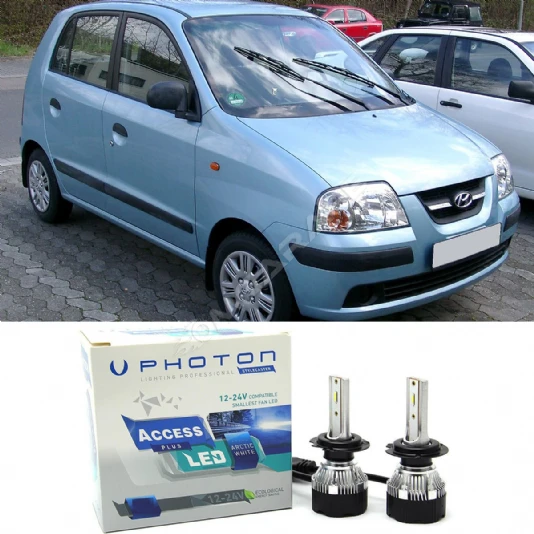 Hyundai Atos Led Xenon Uzun + Kısa Far Ampulü H4 Access Yeni Seri Beyaz