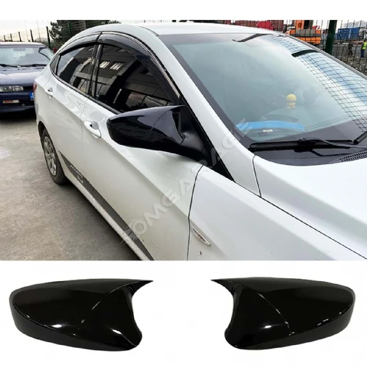 Hyundai Accent Blue Sinyalsiz Batman Yarasa Ayna Kapağı Parlak Siyah ABS 2011-2018