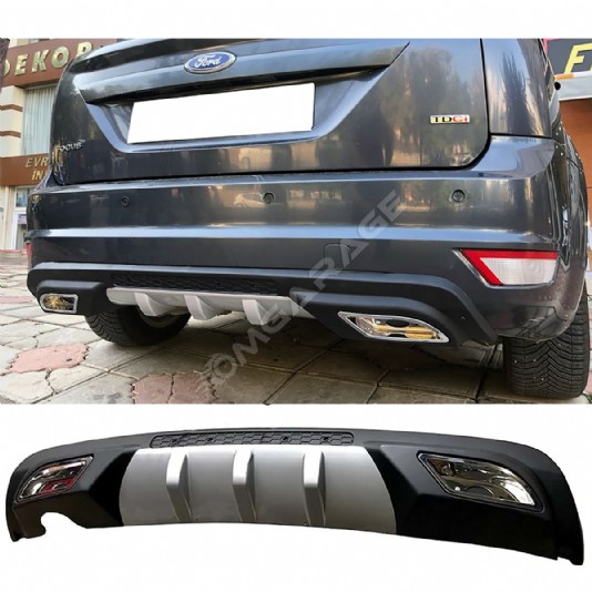 Ford Focus 2 HB Difüzör Difizör Gri + Kare Egzoz Görünüm C Tip 2004 - 2010