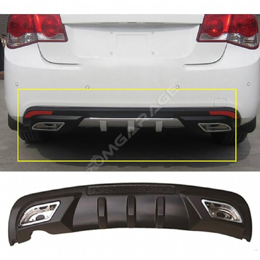 Chevrolet Cruze Difüzör Difizör Siyah + Kare Egzoz Görünüm C Tip
