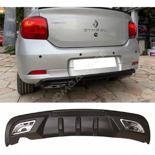 Renault Symbol 3 Difüzör Difizör Siyah + Kare Egzoz Görünüm C Tip 2013-2020